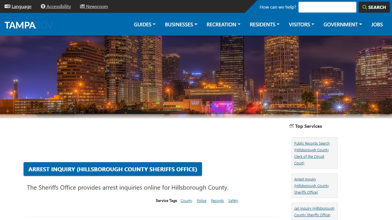 Arrest Inquiry (Hillsborough County Sheriffs Office)